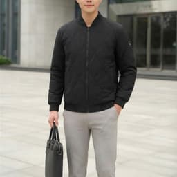 Áo Khoác Khoác Nam DGC Dáng Bomber Chần Bông Cao Cấp - Nhẹ Mịn, Cản Gió Tốt, Bo Chun Thanh Lịch WAJKBE149M-S 2
