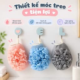 Bông Tắm Tròn Lưới PE Siêu Mềm Mại, Tẩy Tế Bào Chết Hiệu Quả, Tiết Kiệm Sữa Tắm - 11cm, Mixcolour 4