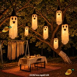 Con Ma Tua Rua Đội Mũ Phù Thủy Treo Decor Trang Trí Lễ Hội Hóa Trang Halloween 4