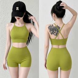 Bộ tập Gym, Yoga, Erobic cho nữ chất LuLu hàng Quảng Châu cao cấp BT902 5