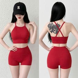 Bộ tập Gym, Yoga, Erobic cho nữ chất LuLu hàng Quảng Châu cao cấp BT902 7