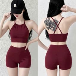 Bộ tập Gym, Yoga, Erobic cho nữ chất LuLu hàng Quảng Châu cao cấp BT902 2