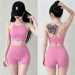 Bộ tập Gym, Yoga, Erobic cho nữ chất LuLu hàng Quảng Châu cao cấp BT902 8