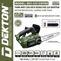 Máy Cưa xích Pin 12Inch  DEKTON M21- CX12XPRO Bản Lam nhỏ, Bơm Nhớt Tự Động 2