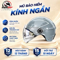 Mũ bảo hiểm Có kính Ngắn nửa đầu - Phong cách thời trang cho nam nữ, kiểu dáng năng động, trẻ trung 1