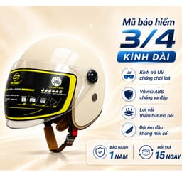 Mũ bảo hiểm 3/4 kính dài đa năng cho Nam Nữ, che nắng, mưa, chống lóa, Nhiều màu sắc thời trang 2