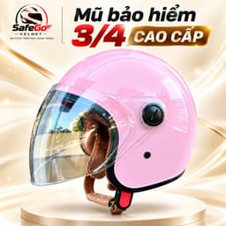 Nón Bảo Hiểm 3/4 Có Kính Chính Hãng - Phong Cách Thời Trang chắn gió, che nắng, che mưa, chống lóa 1
