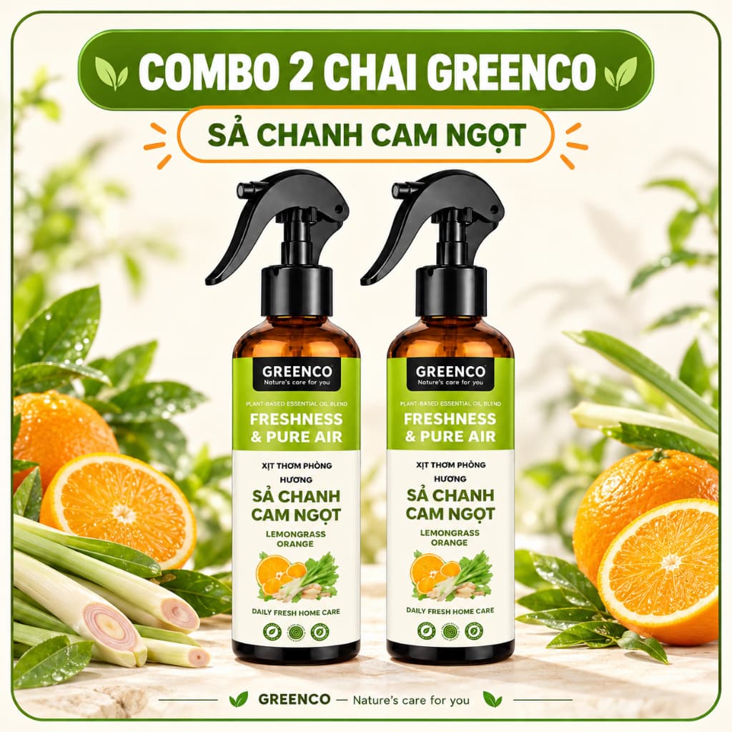Xịt phòng tinh dầu Oải Hương và Cam Ngọt. Xịt thơm phòng hỗ trợ đuổi muỗi cho mẹ và bé - khử mùi, làm thơm tự nhiên