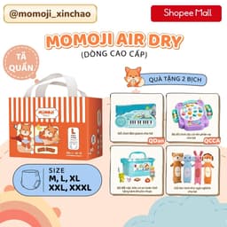 Combo 2 Bỉm Quần Momoji Air Dry+ NB/S/M/L/XL/XXL/XXXL Êm Mềm Mịn, Siêu Mỏng, Siêu Khô Thoáng, An Toàn Cho Bé 1