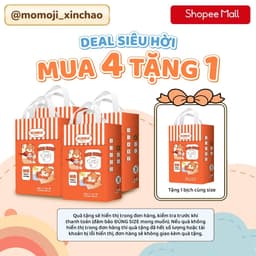 Combo 4 Tã Bỉm Dán/Quần Momoji Air Dry+ NB/S/M/L/XL/XXL/XXXL Êm Mềm, Siêu Khô Thoáng, An Toàn Cho Bé 1