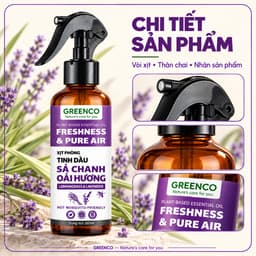 Bình xịt phòng tinh dầu Sả chanh làm thơm phòng, hỗ trợ đuổi muỗi và côn trùng. Chai xịt khử mùi nhanh 4