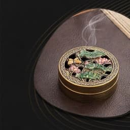 Lư gốm xông trầm ao sen màu sắc cổ điển 2