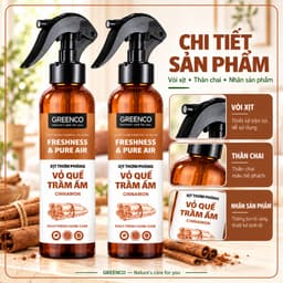 [COMBO 2] Xịt phòng tinh dầu Sả Chanh, Bạc Hà, Quế Greenco giúp thơm phòng, xua đuổi muỗi côn trùng, khử mùi 7