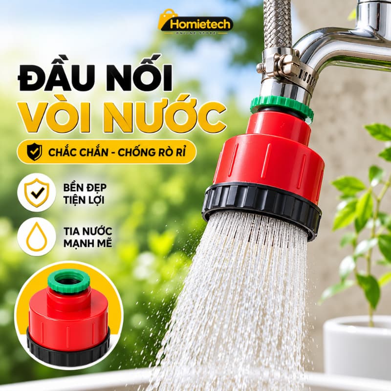Đầu Sen Tắm Tăng Áp 1000 Lỗ Homietech Phun Tia Siêu Mịn Tiết Kiệm Nước, Đầu Nối Vòi Nước Phun Tia Tăng Áp