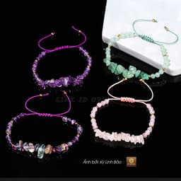 Vòng Tay Đá Phong Thủy Tự Nhiên, Đá Năng Lượng Hợp Mệnh Cho Nữ Có Thể Điều Chỉnh Kích Thước 3