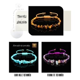 Vòng Tay Đá Phong Thủy Tự Nhiên, Đá Năng Lượng Hợp Mệnh Cho Nữ Có Thể Điều Chỉnh Kích Thước 8
