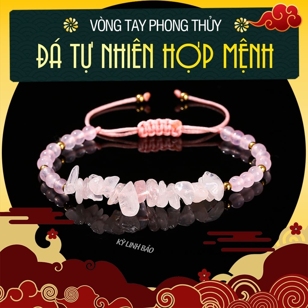 Vòng Tay Đá Phong Thủy Tự Nhiên, Đá Năng Lượng Hợp Mệnh Cho Nữ Có Thể Điều Chỉnh Kích Thước