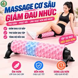 Con Lăn Massage Nâng Cấp HC Sport  4 Giác Hút, Foam Roller Thư Giãn Lưng Chân Tại Nhà 1
