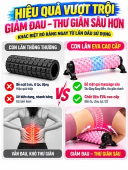 Con Lăn Massage Nâng Cấp HC Sport  4 Giác Hút, Foam Roller Thư Giãn Lưng Chân Tại Nhà 3