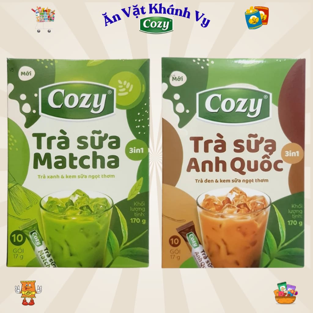 Trà sữa Cozy Matcha 3in1, Trà Sữa Anh Quốc Gộp 170g (10 gói) - HÀNG CHÍNH HÃNG