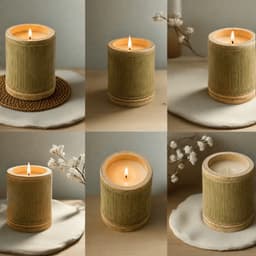 Nến Thơm Cao Cấp Sáp Đậu Nành Nhiều Mùi Hương, Cốc Ống Tre Thời Gian Cháy Từ 20 Đến 40 Giờ Giúp Thư Giãn 3