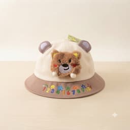 Mũ bucket cho bé hình gấu nổi 3D kèm hoạ tiết số đáng yêu - Nón tai bèo trẻ em chất cotton thoáng mát 5
