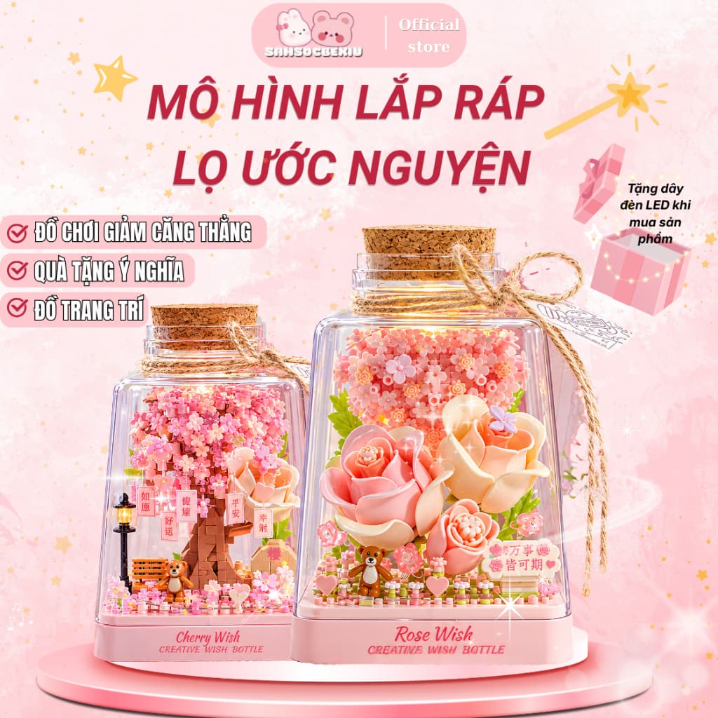 Mô hình lắp ráp lọ ước nguyện bottle wish quà tặng độc đáo tặng người yêu