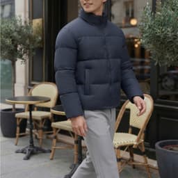 Áo Phao Nam DGC Cổ Đứng Cao Cấp - Lót Bông Siêu Nhẹ, Giữ Ấm Vượt Trội, Cản Gió Tốt WAJKBE150M-S 8