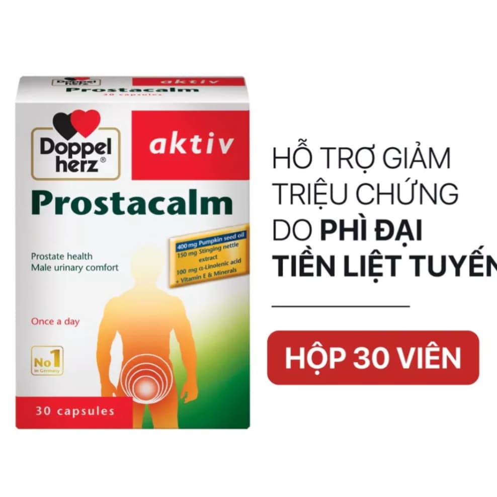 Doppelherz Aktiv Prostacalm (Hộp 30 viên) Viên uống cho người phì đại tiền liệt tuyến  . tiểu khó, tiểu rắt, tiểu đêm
