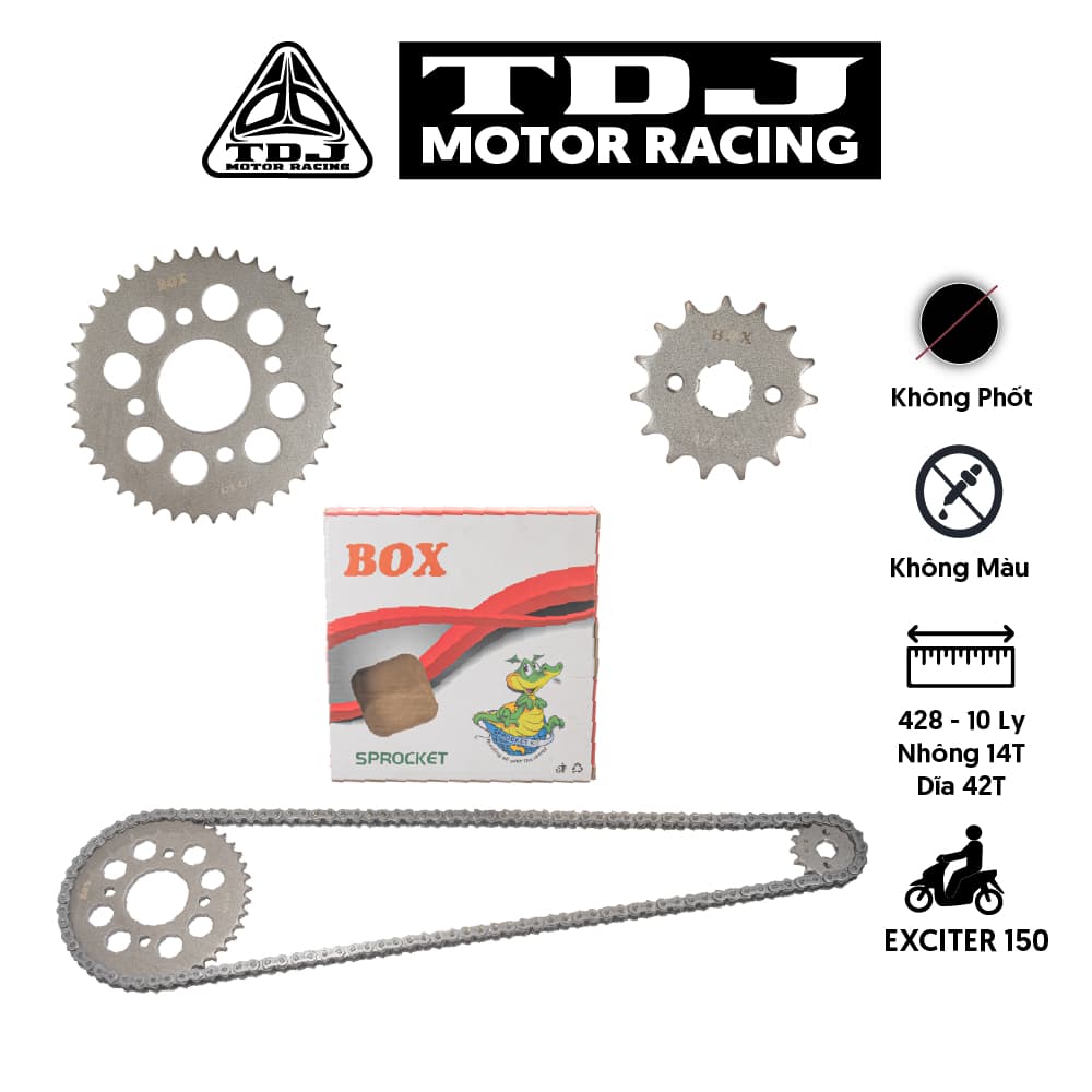 Bộ Nhông Sên Dĩa Zin EXCITER 150 Thương Hiệu BOX