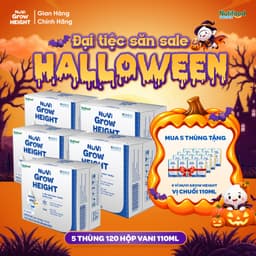 Sữa Nước Nuvi Grow Height ( 5 Thùng Tặng 4 Vỉ Chuối 110ml  )- Hộ Trợ Phát Triển Chiều Cao 1