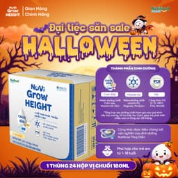 Sữa Nước Nuvi Grow Height (Thùng 24 Hộp 180m Vị Chuối ) - Hỗ Trợ Phát Triển Chiều Cao 1