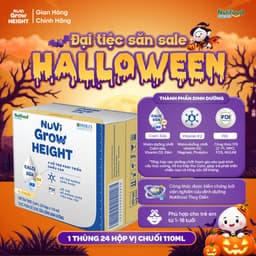 Sữa Nước Nuvi Grow Height (Thùng 24 Hộp 110ml Vị Chuối ) - Hỗ Trợ Phát Triển Chiều Cao 1