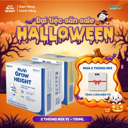 Combo NUVI GROW Mix Vị Chuối 110ml+Ít Ngọt 110ml -Hỗ Trợ Phát Triển Chiều Cao 1