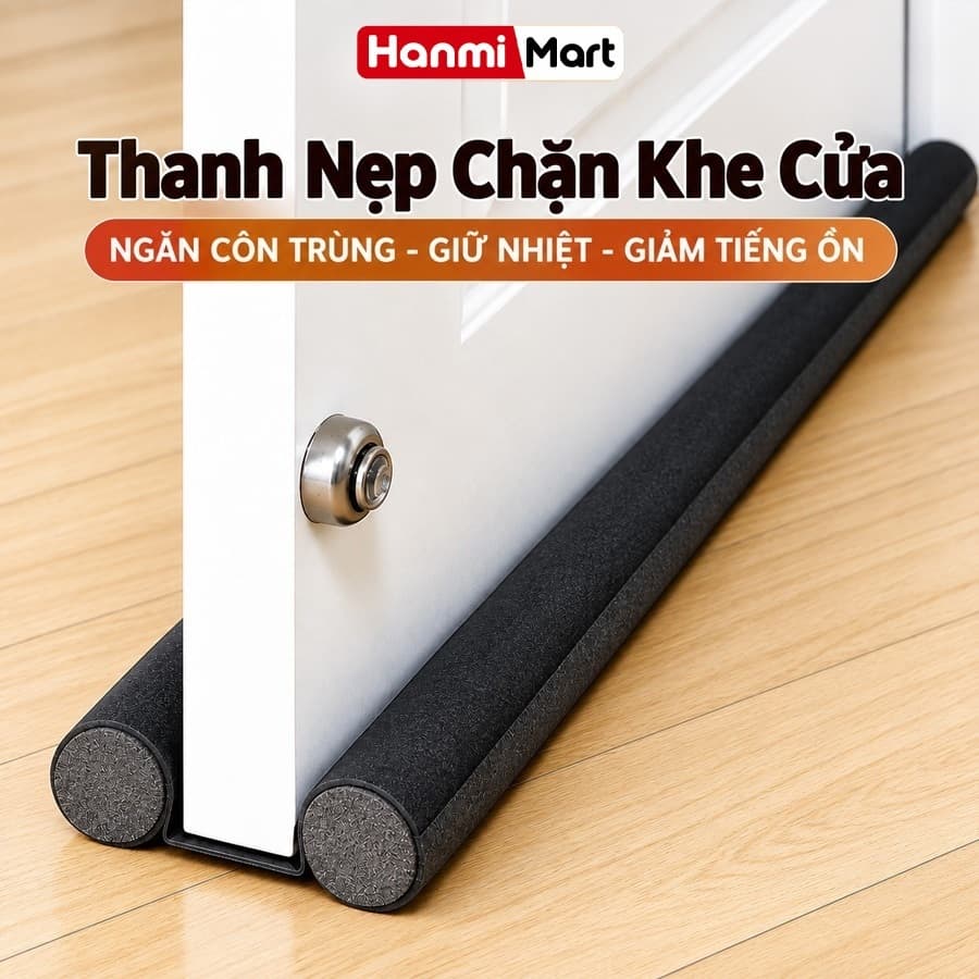 COMBO 3 Thanh Nẹp Chặn Khe Cửa Xốp HanmiMart Ngăn Gió Bụi Côn Trùng Hỗ Trợ Giảm Tiếng Ồn Trong Nhà