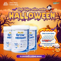 Combo NuVi Grow Height 2+ 800g – Mua 3 Lon Tặng 3 Vỉ Sữa Nước,Hỗ Trợ Phát Triển Chiều Cao 1