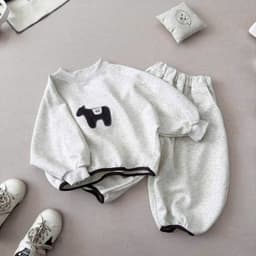 Bộ Đồ Bé Trai Nỉ 2 Da Hình Cún Con Dễ Thương Áo Dài Tay Quần Jogger Bo Gấu Năng Động 7-27kg - KIẾN DESIGN - BO208 5