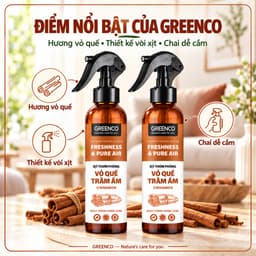 [COMBO 2] Xịt phòng tinh dầu Sả Chanh, Bạc Hà, Quế Greenco giúp thơm phòng, xua đuổi muỗi côn trùng, khử mùi 8