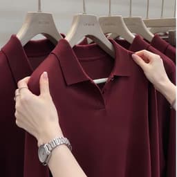 (47-90 KG) ÁO SM ĐỎ, CHẤT COTTON HÀN MÁT, FORM RỘNG LỊCH SỰ, CHE KHUYẾT ĐIỂM TỐT 2