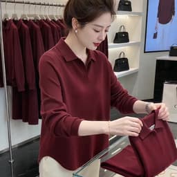 (47-90 KG) ÁO SM ĐỎ, CHẤT COTTON HÀN MÁT, FORM RỘNG LỊCH SỰ, CHE KHUYẾT ĐIỂM TỐT 3