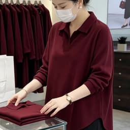 (47-90 KG) ÁO SM ĐỎ, CHẤT COTTON HÀN MÁT, FORM RỘNG LỊCH SỰ, CHE KHUYẾT ĐIỂM TỐT 1