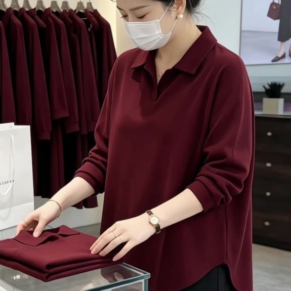 (47-90 KG) ÁO SM ĐỎ, CHẤT COTTON HÀN MÁT, FORM RỘNG LỊCH SỰ, CHE KHUYẾT ĐIỂM TỐT
