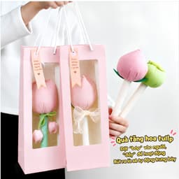 Túi Quà Tặng Búa Ngải Cứu Hoa Tulip Cán Dài – Búa Đấm Lưng Massage Thư Giãn Cơ Thể, Hỗ Trợ Lưu Thông Khí Huyết 2