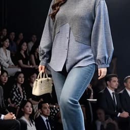 (47-90 KG) ÁO KẺ Ô CỔ ĐEN, CHẤT FOS PHỐI THUN, FORM RỘNG THOẢI MÁI, CHE BỤNG EO TỐT 6