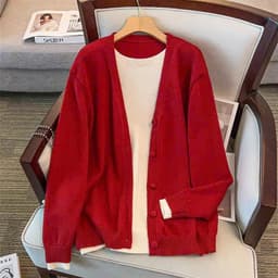 (47-90 KG) ÁO ĐỎ LIỀN, CHẤT COTTON CO GIÃN, FORM LAYING BASIC THANH LỊCH, CHE BỤNG TỐT 1