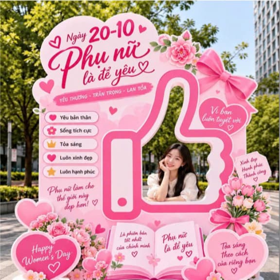 Bảng Trang Trí ngày 20.10, 20.11, Tết Trung Thu, FOMEX CỨNG CÁP nhận mẫu theo yc – Decor Lớp Học, Cửa Hàng, Góc Chụp Ảnh