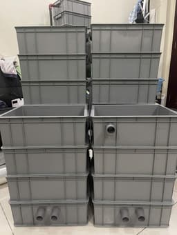 Bộ lọc baki tràn trên cho hồ cá dưới 500 lít - Kích Thước 34x26x13 Màu Xám - ống phi 27 1