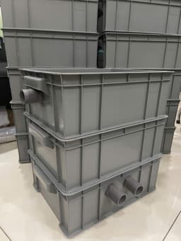 Bộ lọc baki tràn trên cho hồ cá dưới 500 lít - Kích Thước 34x26x13 Màu Xám - ống phi 27 2