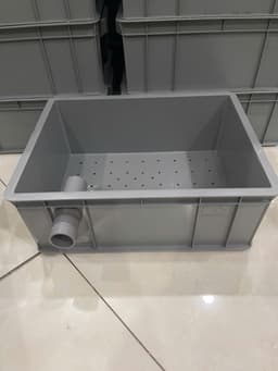Bộ lọc baki tràn trên cho hồ cá dưới 500 lít - Kích Thước 34x26x13 Màu Xám - ống phi 27 6