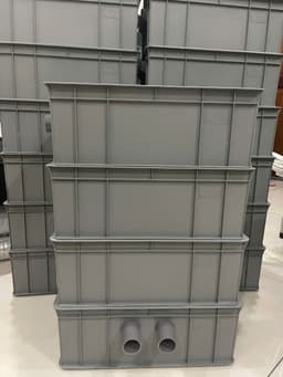 Bộ lọc baki tràn trên cho hồ cá dưới 500 lít - Kích Thước 34x26x13 Màu Xám - ống phi 27 3